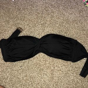 Black strapless bikini top